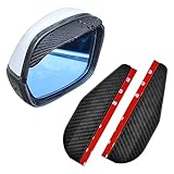 Cuayaes 1 Paio di Copripioggia per Specchietto Retrovisore Auto,Accessori Tuning Auto Esterno Parasole e Parapioggia Universale in Fibra di Carbonio per Specchietti Retrovisori