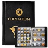 Album della Collezione di Monete 420 Tasche,Album per Raccolta delle Monete 3.5*3.5 CM/4.5*4.5 CM,Raccoglitore Monete Collezione 2 Euro,25x19 cm Libro Raccolta Monete 20 Pagine di Inserti Trasparenti