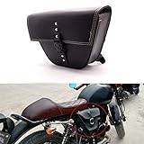 Leikance Borsa da sella laterale per moto, triangolare, in pelle sintetica, per moto Cafe Racer ATV