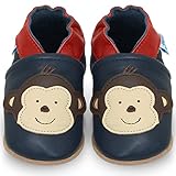 Scarpe Neonato Scarpine Bimbo Primi Passi in Pelle - Scimmia 2-3 Anni