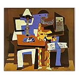 HUUDNHYK Quadr di Picasso Tre Musicisti -Picasso Poster e Stampe-Riproduzioni di Quadri Famosi di Picasso-Quadri Astratta Picasso 99x90cm (39x36in) Senza Cornice