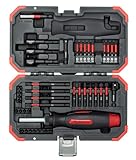 GEDORE Red - Set di punte a torsione, 43 pezzi, con cacciavite pieghevole con funzione a cricchetto, in pratica valigetta