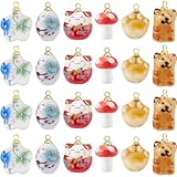 SUPERFINDINGS 24 pezzi 6 stili di ceramica charms dipinti in porcellana ciondoli colorati vintage pendenti dolci cani gatti fiori e funghi ciondoli per braccialetti orecchini gioielli