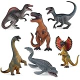LiRiQi Dinosauri Giocattoli per Bambini, Collezione di Dinosauri Realistici e Dettagliati per Bambini, T-Rex Velociraptor Brachiosaurus, Giochi Regalo per Bambini Ragazzi Ragazze 3 4 5 6 7 8 9 Anni