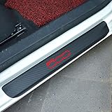 EAGLEG 4 Pezzi Battitacco Fibra Carbonio Auto Door Sticker per Fi-at 500 500x 500l Panda Tipo Punto Bravo, Prevenire l'usura Previene Graffi Styling Accessorio, 500 Red