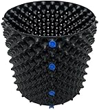 POSH Vaso traspirante con pareti profilate, favorisce una crescita sana delle radici, ideale per la casa e il giardino, colore: nero o bianco (nero, 25 l)