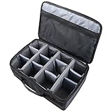 HMF 18442-02 Borsa universale per fotocamera, per obiettivo e fotocamera reflex, valigetta fotografica con scomparti personalizzabili | 44 x 28 x 18 cm | Nero
