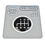 1 adesivo per leva del cambio, diametro = 35 mm, 6 marce, in silicone, Schema 2