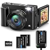 Fotocamera Digitale,Macchina Fotografica Digitale con scheda di Memoria 32G,4K 48MP Autofocus Fotocamera Compatta 16X Zoom per Adolescenti