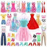 35 Pezzi Vestiti e Accessori per Bambole da 11,5 Pollici Include 2 abiti da sposa 3 top Pantaloni 2 capi di abbigliamento alla moda 10 gonne corte 1 bikini 17 paia di scarp