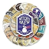 Adesivi per etichette per pozioni magiche per bottiglie di piccole dimensioni, adesivo per pozione per bottiglie-cool di scarico impermeabile alla moda da 50 pezzi per bottiglie d'acqua, imperm