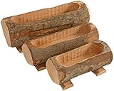 E-line Fioriera in Legno, Tronco Porta Fiori, Cilindrico, Outdoor, 17x8 cm, Marrone, Moderno, Da Pavimento