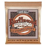 Ernie Ball, Earthwood 12-String Light Phosphor Bronze, Corde per chitarra acustica a 12 corde, diametro 9-46