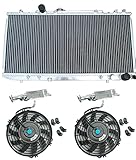 GPI Racing Radiatore in alluminio a 2 file + 2 ventole per 1989-1994 To-yo-ta Celica GT4 GT-4 ST185 3S-GT 3SGTE Manuale 1990 1991 1992 1993