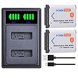 PowerTrust 2 batterie NP-BX1 con doppio caricatore LED per fotocamere Sony ZV-1, ZV-1F, RX100 IV, RX100 V, RX100ii, RX100VII, HX60, AS50, X3000, HX400V, RX1, AS100V, WX350, HX50