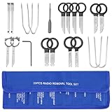 Xastro 20 Pezzi Set per Smontaggio Autoradio Radio Navi Attrezzi Strumento di Rimozione Extractor de Dvd Audio