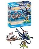 PLAYMOBIL Pirates 71419 Pirata Contro Piovra Gigante, Pirati Contro Deepers, la Piovra ha Una Vera Funzione di spruzzo d'Acqua, con Molti Accessori, Giocattolo per Bambini dai 4 Anni in su