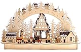 Brubaker 3D LED Light Arch Arch Candle Arch - Paesaggio invernale con falegnami - Illuminazione a LED - Legno naturale - 43,5 x 26,8 x 10,1 cm - Dipinto a mano