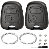 2 Pezzi Guscio Chiave Auto Compatibile con Peugeot 106 107 206 207 208 306 307 308 406 407 C-itroen C1 C2 C3 C4 C5 Picasso Berlingo Saxo Xsara Toyota Aygo 2 Tasti Telecomando Custodia Chiave Cover