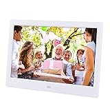 LIYGHFRTIO Cornice Digitale per Foto, 7/8/10 Pollici Cornici digitali Intelligente per Musica/MP3/ MP4/Video/Calendario/Sveglia Lettore(Size:8in,Color:Bianco)