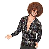 W WIDMANN MILANO Party Fashion - Camicia anni '70, stile disco, camicia da uomo, costumi in maschera