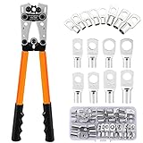 Anxingtools Strumento di crimpatura del cavo della batteria per terminali ad anello in rame della batteria da 6/10/16/25/35/50 mm²,capicorda in rame,piegatore resistente per capicorda (HX50B)