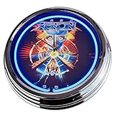 Orologio al neon Flipper Xenon Bally 1980" orologio da parete decorativo orologio luminoso stile USA anni '50, neon retrò, sala da pranzo, cucina, soggiorno, ufficio, Blu, ca.44cm