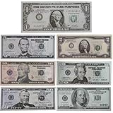 Fatture false in dollari - banconote da collezione, oggetti di scena | Fai finta di giocare giocattoli educativi, simulazione di denaro compatto, per ragazzi adolescenti giovani donne papà papà gioco