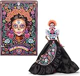 Barbie Signature - Barbie Día De Muertos 2024, bambola da collezione in abito nero e top con volant blu, stampa ricamata e accessori colorati, giocattolo per bambini, 6+ anni, HRM72
