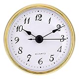 Hicarer Orologio al quarzo da 70 mm, finiture dorate, numeri arabi, movimento al quarzo (finiture dorate)