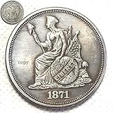 FKaiYin 1871 Antique Liberty One Dollars Moneta - Moneta Americana intagliata a mano - US Old Monete- USA Morgan Fior di Conio Hobo Nickel Coin Esperienza futura