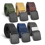 KENPOJO 6 Pezzi Cintura da Lavoro Uomo, Regolabile Nylon Cintura Militare Tattica senza Buchi con Fibbia Plastica, Lavoro Uomo Veloce Attraverso il Controllo di Sicurezza dell'Aeroporto