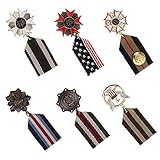 6 Pz Tessuto Distintivo Spilla Collare Militare Mens Cosplay Pin