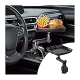 CGEAMDY Vassoio per Alimenti per Auto, Universali Multifunzionale Girevole Vassoio Auto Regolabile, con Rotazione Girevole a 360°, Tavolino da Auto per Roulotte, Campeggi, Yacht, Camion