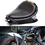 Sella monoposto in pelle per moto per Bobber Sportster XL1200 883 48 Dyna Softail (Nero)
