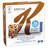 Kellogg's Special K Barretta | Gusto Cioccolato al Latte | Croccanti Fiocchi Multicereali con Deliziosi Riccioli di Cioccolato | Frumento 100% Integrale | 6 barrette da 20g (Confezione da 120g)