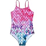 Nivofu Costume da Bagno per Ragazze, Costumi da Bagno Interi, Costume da Bagno a Sirena, Costumi a Pezzi da Bagno per Bambine e Ragazze, Bikini da Spiaggia, Costume Piscina Bambina (8-10 Anni)
