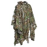 MBLUE 3D Jungle Sniper Set Caccia Camouflage Campeggio Birdwatching Poncho Ghillie Suit, come da immagine, Taglia unica