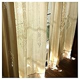 XIAOYUE Tende da Finestra Chic Shabby per Cucina con Nappa, Tende in Cotone e Lino all'Uncinetto Cavo Beige, per Soggiorno, Camera da Letto, Bar, 2 Pannelli (Size : W170*H255CM(W67*H100inch))