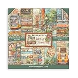 Stamperia - Scrapbook Paper Pad per scrapbooking, album, card making, bullet journals, and more Acid Free, Double Sided, Perfect for Hobbies, Crafts, and Gifting (Art of Travelling) (20,3 x 20,3 cm)