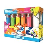 Mitama - ColorSplat, 10 Maxi Tubi c/Pennello di tempera Pronta Lavabili 24 ml + 1 disegno
