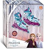 Mondo Toys - Design Frozen II In Line Skates - pattini in linea regolabili - Ruote PVC - roller bambino / bambina - Size M / mis. 33/36 - 28314