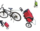 POLIRONESHOP GEKO trolley rimorchio per bici bicicletta carrello carrellino da spesa porta portaspesa portapacchi trasporto cicloturismo x (ROSSO)