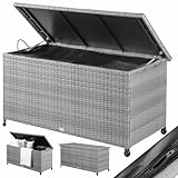 Casaria Baule da Giardino Salvaspazio 122x56x62cm Polyrattan Box Esterno con Rotelle Coperchio