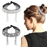 Clyhon 2 Pezzi Fermagli per Capelli Vintage a Banana, Clip per Doppia Banana a Pettine, Fermaglio a Pettine a Banana, Clip a Banana Elastiche da Donna per Capelli Spessi Naturali (Colorati, Neri)