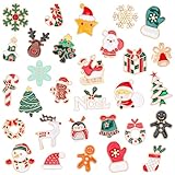 SANNIX 60 spille natalizie smaltate, assortite, con Babbo Natale, fiocco di neve, pupazzo di neve, festività, per vestiti, borse, cappelli, accessori, 30 stili