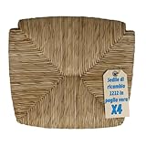 EGC - Seduta di Ricambio in Paglia per Sedia - mod. 1212 Venezia - Set da 4 - Impagliatura per Sedie da Casa e Ristorazione - Comoda e Resistente - Perfetta per Rinnovare Sedie in Legno