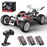 X-Verse Macchina Telecomandata Professionale, 1:16 Motore Brushless 60 km/h Auto Telecomando, 4WD All Terrain Offroad Telecomandata Auto per Bambini e Adulti, 3 Batterie (Rosso)