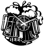 Instant Karma Clocks | Orologio da Parete con Boccali di Birra | Design Spiritoso su Vinile Musicale | Decorazione Originale per Cucina Taverna Pub Home Bar Ristorante