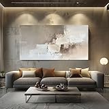 Quadri Moderni su Tela per Soggiorno e Camera da Letto Stampe Senza Cornice 70x140cm, Decorazioni da Parete Dipinto Ad Olio Geometrico Astratto Bianco Quadri Moderni Soggiorno e Camera da Letto